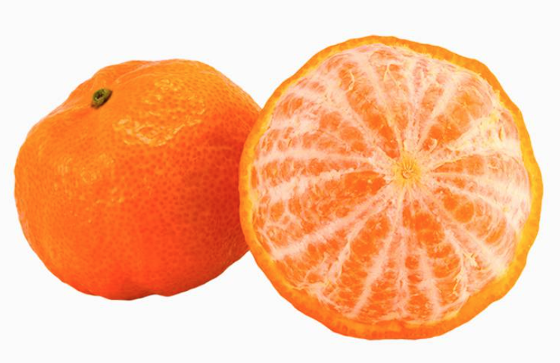 Espárragos blancos con salmón a las hiervas y 1 mandarina tamaño puño.